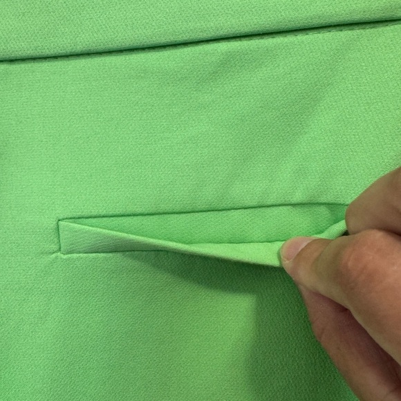 Zara High Waist Crop Flare Pants Green - Picture 11 of 13